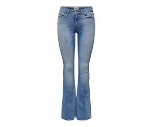 Bootcut-Jeans ONLY "ONLBLUSH - Bootcut-Jeans mit niedriger Leibhöhe und Stretch", Damen, Gr. XL (42), Länge 30, blau (light blau denim), Denim/Jeans, Obermaterial: 92% Baumwolle, 6% Elastomultiester,