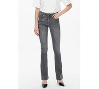 Bootcut-Jeans ONLY "ONLBLUSH LIFE MID FLARED", Damen, Gr. S (36), Länge 32, blau (colorot grau denim 32"), Denim/Jeans, Obermaterial: 92% Baumwolle, 6% Polyester, 2% Elasthan, Abriebeffekte, Jeans 5-P