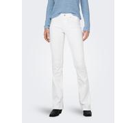 Bootcut-Jeans ONLY "ONLBLUSH MID FLARED DNM REA0730 NOOS", Damen, Gr. S (36), Länge 32, weiß, Denim/Jeans, Obermaterial: 92% Baumwolle, 6% Elastomultiester, 2% Elasthan, unifarben, regular fit, Jeans