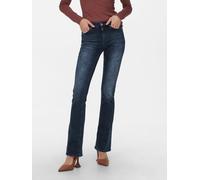 Bootcut-Jeans ONLY "ONLBLUSH MID FLARED DNM REA409 NOOS", Damen, Gr. XL (42), Länge 32, blau (blau schwarz denim), Denim/Jeans, Obermaterial: 92% Baumwolle, 6% Elastomultiester, 2% Elasthan, Abriebeff
