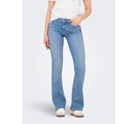 Bootcut-Jeans ONLY "ONLBLUSH MID FLARED DNM TAI198 NOOS", Damen, Gr. M (38), Länge 34, blau (special bright blau denim), Denim/Jeans, Obermaterial: 92% Baumwolle, 6% Elastomultiester, 2% Elasthan, uni