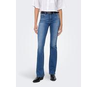 Bootcut-Jeans ONLY "ONLBLUSH MID WAIST FLARED DNM BOX", Damen, Gr. M (38), Länge 30, medium blau denim, Denim/Jeans, Obermaterial: 92% Baumwolle, 6% Elastomultiester, 2% Elasthan, unifarben, Jeans (28