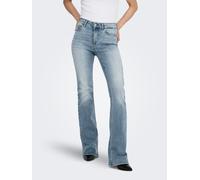 Bootcut-Jeans ONLY "ONLBLUSH MID WAIST FLARED DNM BOX", Damen, Gr. M (38), Länge 30, special blau grau denim, Denim/Jeans, Obermaterial: 92% Baumwolle, 6% Elastomultiester, 2% Elasthan, unifarben, Jea