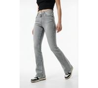 Bootcut-Jeans ONLY "ONLBLUSH MID WAIST FLARED DNM REA1099", Damen, Gr. M (38), Länge 30, light grau denim detail:destroy, Denim/Jeans, Obermaterial: 92% Baumwolle, 6% Elastomultiester, 2% Elasthan, au