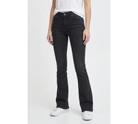 Bootcut-Jeans ONLY "ONLBLUSH MW BACK POCK FLARED DNM PIM970", Damen, Gr. S, Länge 32, washed schwarz, Denim/Jeans, Obermaterial: 92% Baumwolle, 6% Elastomultiester, 2% Elasthan, unifarben, lang, Jeans