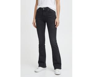 Bootcut-Jeans ONLY "ONLBLUSH MW BACK POCK FLARED DNM PIM970", Damen, Gr. XS (34), Länge 32, washed schwarz, Denim/Jeans, Obermaterial: 92% Baumwolle, 6% Elastomultiester, 2% Elasthan, unifarben, lang,