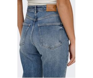 Bootcut-Jeans ONLY "ONLJUICY HW FLARED DNM DOT023 NOOS", Damen, Gr. 29, Länge 32, medium blau denim, Denim/Jeans, Obermaterial: 94% Baumwolle, 5% Elastomultiester, 1% Elasthan, unifarben, bootcut fit