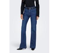 Bootcut-Jeans ONLY "ONLMADISON HW POCKET FL DNM GEN533 NOOS", Herren, Gr. 28, Länge 32, dunkelblau denim, Denim/Jeans, Obermaterial: 90% Baumwolle, 8% Polyester, 2% Elasthan, unifarben, lang, Jeans Bo