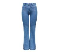 Bootcut-Jeans ONLY "ONLMADISON HW POCKET FLARED DNM GEN540", Damen, Gr. 28, Länge 32, light blau denim, Denim/Jeans, Obermaterial: 90% Baumwolle, 8% Polyester, 2% Elasthan, unifarben, lang, Jeans (617