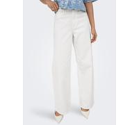 Bootcut-Jeans ONLY "ONLMADISON-SILLE HW WIDE POCKET PANT PNT", Damen, Gr. M (38), Länge 32, weiß (hellweiß), Denim/Jeans, Obermaterial: 98% Baumwolle, 2% Elasthan, unifarben, bootcut fit lang, Jeans,
