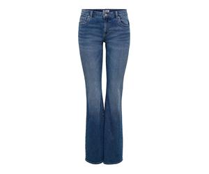 Bootcut-Jeans ONLY "ONLPHOEBE LW B-POC FLARE DNM PIM454 NOOS", Damen, Gr. 31, Länge 32, medium blau denim, Denim/Jeans, Obermaterial: 65% Baumwolle, 18% Polyester, 15% Viskose, 2% Elasthan, unifarben,