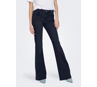 Bootcut-Jeans ONLY "ONLREESE REG RETRO FLARED DNM BOX", Damen, Gr. 27, Länge 32, dunkelblau denim detail:rinse, Denim/Jeans, Obermaterial: 69% Baumwolle, 29% Polyester, 2% Elasthan, bootcut fit lang,