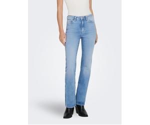 Bootcut-Jeans ONLY "ONLWAUW HW FLARED DNM TAI312", Damen, Gr. S (36), Länge 32, blau (light blau denim), Denim/Jeans, Obermaterial: 83% Baumwolle, 15% Polyester, 2% Elasthan, unifarben, Jeans (7150734