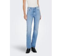Bootcut-Jeans ONLY "ONLWAUW HW FLARED DNM TAI312", Damen, Gr. XL, Länge 32, light blau denim, Denim/Jeans, Obermaterial: 83% Baumwolle, 15% Polyester, 2% Elasthan, unifarben, Jeans (71507341-XL) light
