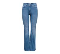 Bootcut-Jeans ONLY "ONLWAUW HW FLARED DNM TAI475", Damen, Gr. L (40), Länge 32, schwarz medium blau denim, Denim/Jeans, Obermaterial: 83% Baumwolle, 15% Polyester, 2% Elasthan, unifarben, lang, Jeans,