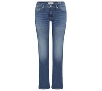 Bootcut-Jeans REPLAY "NEW LUZ", Damen, Gr. 27, Länge 32, blau (medium blau m3df), Denim/Jeans, Obermaterial: 98% Baumwolle, 2% Elasthan, bootcut fit lang, Jeans, mit gesticktem R an der Gesäßtasche (8