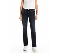 Bootcut-Jeans REPLAY "NEW LUZ", Damen, Gr. 28, Länge 32, dunkelgrau, Denim/Jeans, Obermaterial: 90% Baumwolle, 8% Polyester, 2% Elasthan, bootcut fit lang, Jeans, mit gesticktem R an der Gesäßtasche (