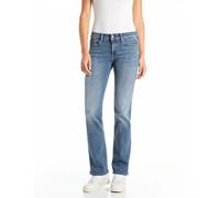 Bootcut-Jeans REPLAY "NEW LUZ", Damen, Gr. 32, Länge 34, blau (medium blau 009), Denim/Jeans, Obermaterial: 83% Baumwolle, 10% Modal, 4% Elastomultiester, 3% Elasthan, bootcut fit lang, Jeans Bootcut-