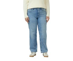 Bootcut-Jeans S.OLIVER CURVE, Damen, Gr. 46, N-Gr, blau, Denim/Jeans, Obermaterial: 82% Baumwolle, 11% Polyester, 6% Elastomultiester, 1% Elasthan, unifarben, bootcut fit lang, Jeans, mit Stretch/Groß