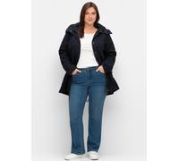 Bootcut-Jeans SHEEGO, Damen, Gr. 48, Normalgrößen, blau (blau denim), 99% Baumwolle, 1% Elasthan, unifarben, lang, Jeans (81630855-48) blau denim