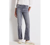 Bootcut-Jeans STREET ONE, Damen, Gr. 29, Länge 30, light steel grau washed, Denim/Jeans, Obermaterial: 92% Baumwolle, 6% Elastomultiester, 2% Elasthan, unifarben, casual, bootcut fit lang, Jeans, im 5