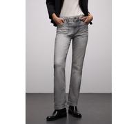 Bootcut-Jeans STREET ONE, Damen, Gr. 31, Länge 30, light grau washed, Denim/Jeans, Obermaterial: 78% Baumwolle, 20% Polyester, 2% Elasthan, unifarben, bootcut fit lang, Jeans, im 5-Pocket-Stil und mit
