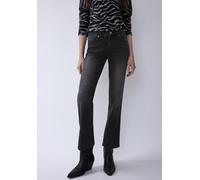 Bootcut-Jeans STREET ONE STUDIO, Damen, Gr. 36, Länge 30, grau (schwarz washed), Jeans, 84% Baumwolle, 13% Polyester, 3% Elasthan, unifarben, lang, Jeans, 5-Pocket-Style (40548864-36) schwarz washed