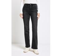 Bootcut-Jeans STREET ONE STUDIO, Damen, Gr. 36, Länge 30, schwarz soft wash, Jeans, 63% Baumwolle, 25% Polyester, 10% Viskose, 2% Elasthan, unifarben, lang, Jeans, aus Baumwolle mit Stretchanteil (181