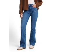Bootcut-Jeans TOM TAILOR "STELLA Bootcut", Damen, Gr. 29, Länge 32, blau (clean mid stone blau denim), Denim/Jeans, Obermaterial: 99% Baumwolle, 1% Elasthan. Futter: 65% Baumwolle, 35% Polyester, unif