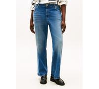 Bootcut-Jeans TOMMY HILFIGER CURVE "CRV DNM GLOW BOOTCUT RW", Damen, Gr. 50, N-Gr, glow, Denim/Jeans, Obermaterial: 98% Baumwolle, 2% Elasthan, leichte Abriebeffekte, unifarben, Jeans, in großen Größe