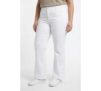 Bootcut-Jeans TOMMY HILFIGER CURVE "CRV DNM WHITE FLARE RW", Damen, Gr. 48, N-Gr, weiß (th optic weiß), Denim/Jeans, Obermaterial: 99% Baumwolle, 1% Elasthan, unifarben, bootcut fit knöchellang, Jeans