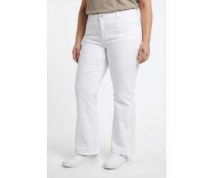Bootcut-Jeans TOMMY HILFIGER CURVE "CRV DNM WHITE FLARE RW", Damen, Gr. 48, N-Gr, weiß (th optic weiß), Denim/Jeans, Obermaterial: 99% Baumwolle, 1% Elasthan, unifarben, bootcut fit knöchellang, Jeans