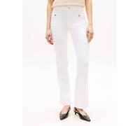 Bootcut-Jeans TOMMY HILFIGER "DNM CLR BOOTCUT RW", Damen, Gr. 31, Länge 32, th optic weiß, Denim/Jeans, Obermaterial: 99% Baumwolle, 1% Elasthan, unifarben, regular fit, Jeans (67024638-31) th optic w