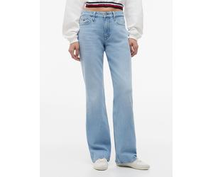 Bootcut-Jeans TOMMY JEANS "CLEO MID BOOTCUT BJ0111", Damen, Gr. 29, Länge 32, blau (denim light), Denim/Jeans, Obermaterial: 99% Baumwolle, 1% Elasthan, unifarben, lang, Jeans, Baumwollmischung, Bootc