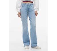 Bootcut-Jeans TOMMY JEANS "CLEO MID BOOTCUT BJ0111", Damen, Gr. 31, Länge 32, blau (denim light), Denim/Jeans, Obermaterial: 99% Baumwolle, 1% Elasthan, unifarben, lang, Jeans, Baumwollmischung, Bootc