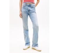 Bootcut-Jeans TOMMY JEANS "CLEO MID BOOTCUT", Damen, Gr. 32, Länge 30, blau (denim light), Denim/Jeans, Obermaterial: 81% Baumwolle, 18% Lyocell, 1% Elasthan, unifarben, bootcut fit lang, Jeans, im Ba