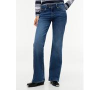 Bootcut-Jeans TOMMY JEANS "SIA LOW RISE BOOTCUT BJ0155", Damen, Gr. 33, Länge 30, blau (denim schwarz), Denim/Jeans, Obermaterial: 99% Baumwolle, 1% Elasthan, Abriebeffekte, bootcut fit lang, Jeans, B