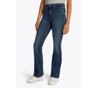Bootcut-Jeans TOMMY JEANS "SYLVIA HGH FLR", Damen, Gr. 28, Länge 32, denim washed blau schwarz, Denim/Jeans, Obermaterial: 98% Baumwolle, 2% Elasthan, unifarben, ausgestellt knöchellang, Jeans Bootcut