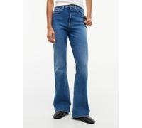 Bootcut-Jeans TOMMY JEANS "SYLVIA HIGH RISE BOOTCUT DJ0239", Damen, Gr. 32, Länge 32, denim medium, Denim/Jeans, Obermaterial: 98% Baumwolle, 2% Elasthan, Abriebeffekte, bootcut fit lang, Jeans, Baumw