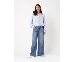 Bootcut-Jeans TONI "Ella Wide", Damen, Gr. 40K, Kurz, blau (blau 534), Denim/Jeans, Obermaterial: 62% Baumwolle CO. 38% Lyocell CLY., washed, regular fit normal, Jeans, mit Schnallen und Knöpfen am Bu
