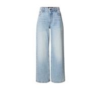 Bootcut-Jeans URBAN CLASSICS "Urban Classics Ladies Regular Wide Leg Jeans", Damen, Gr. 26, Normalgrößen, blau (dirtly light blau acid washed), 100% Baumwolle, unifarben, loose fit, Jeans (24190333-26