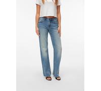 Bootcut-Jeans VERO MODA "VMASTA LR BOOTCUT JEANS LI3176 NOOS", Damen, Gr. 27, Länge 30, medium blau denim detail:tinted, Denim/Jeans, Obermaterial: 99% Baumwolle, 1% Elasthan, unifarben, ausgestellt l