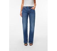 Bootcut-Jeans VERO MODA "VMASTA LR BOOTCUT JEANS LI3177 NOOS", Damen, Gr. 28, Länge 32, dunkelblau denim, Denim/Jeans, Obermaterial: 99% Baumwolle, 1% Elasthan, unifarben, ausgestellt lang, Jeans, Bau