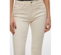 Bootcut-Jeans VERO MODA "VMFLASH MR FLARED JEANS COLOR GA NOOS", Damen, Gr. XL (42), Länge 32, beige (ecru), Denim/Jeans, Obermaterial: 91% Baumwolle, 7% Polyester, 2% Elasthan, unifarben, slim fit kn