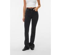 Bootcut-Jeans VERO MODA "VMFLASH MR FLARED JEANS LI170 GA NOOS", Damen, Gr. L (40), Länge 32, schwarz, Denim/Jeans, Obermaterial: 65% Baumwolle, 18% Polyester, 8% Viskose, 7% Elastomultiester, 2% Elas