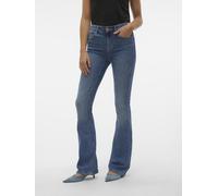 Bootcut-Jeans VERO MODA "VMFLASH MR FLARED JEANS LI347 GA NOOS", Damen, Gr. S (36), Länge 30, blau (medium blau denim), Denim/Jeans, Obermaterial: 89% Baumwolle, 9% Elastomultiester, 2% Elasthan, unif