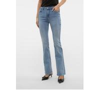 Bootcut-Jeans VERO MODA "VMFLASH MR FLARED JEANS LI371 GA NOOS", Damen, Gr. XL (42), Länge 32, blau (light blau denim), Denim/Jeans, Obermaterial: 89% Baumwolle, 9% Elastomultiester, 2% Elasthan, unif