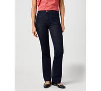 Bootcut-Jeans WRANGLER "Flare", Damen, Gr. 27, Länge 32, blau (soft_moonlight), Denim/Jeans, Obermaterial: 70% Baumwolle, 29% Polyester, 1% Elasthan, ausgestellt lang, Jeans, im Retro-Design mit ausge