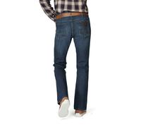 Bootcut-Jeans WRANGLER "Jacksville", Herren, Gr. 33, Länge 34, blau (broken, arrow), Obermaterial: 99% Baumwolle, 1% Elasthan, bootcut fit lang, Jeans (30852221-33) broken, arrow