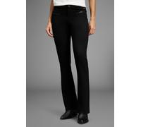 Bootcuthose BRUNO BANANI, Damen, Gr. 42, N-Gr, schwarz, Milano Rib, Obermaterial: 76% Polyester, 20% Viskose, 4% Elasthan, unifarben, Basic, bootcut fit lang, Hosen, mit Reißverschluss-Detail - NEUE K